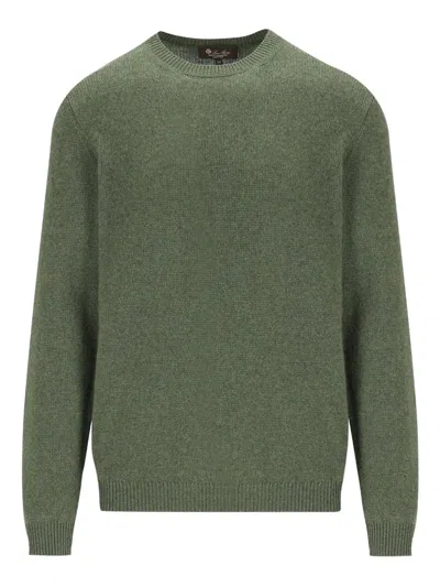 Loro Piana Crew-neck Cashmere Sweater In Green