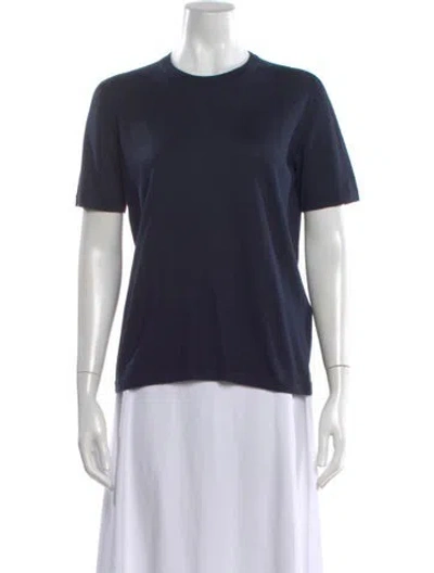 Pre-owned Loro Piana Crew Neck Short Sleeve T-shirt In Blue