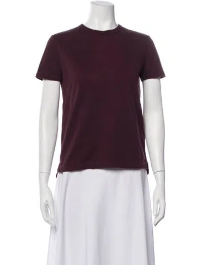 Pre-owned Loro Piana Crew Neck Short Sleeve T-shirt In Burgundy