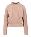 Loro Piana Cashmere Crew Neck Sweater In Pink