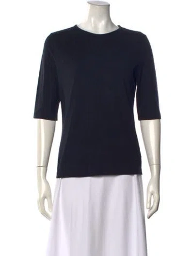 Pre-owned Loro Piana Crew Neck Three-quarter Sleeve T-shirt In Blue