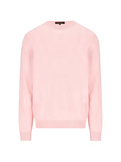 Loro Piana Crew-neck Cashmere Sweater In Pink