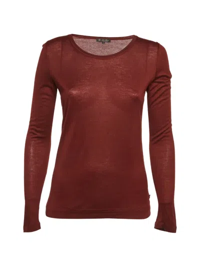 Pre-owned Loro Piana Crew-neck Jersey Top In Red