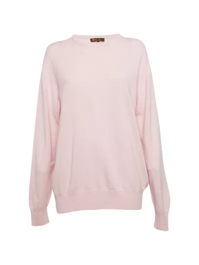 Pre-owned Loro Piana Crew-neck Knitted Sweater In Pink
