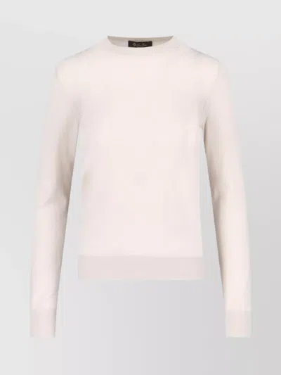 Loro Piana Crewneck Knitwear With Ribbed Cuffs And Hem In Multi