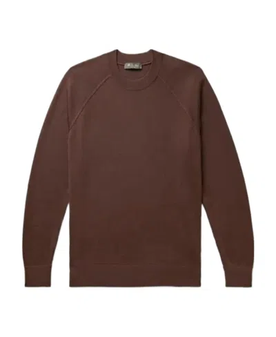 Loro Piana Crewneck Long-sleeved Jumper In Red