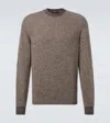 Loro Piana Crewneck Wool And Cashmere Sweater In Brown