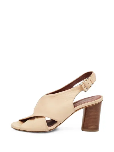 Pre-owned Loro Piana Crossover Slingback Sandals In Neutrals