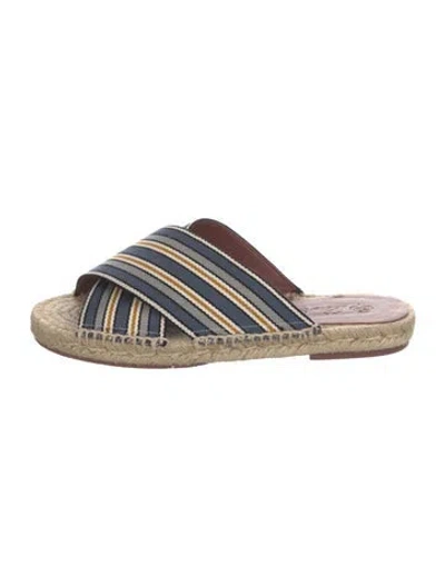 Pre-owned Loro Piana Crossover Suitcase Striped Espadrilles In Neutrals