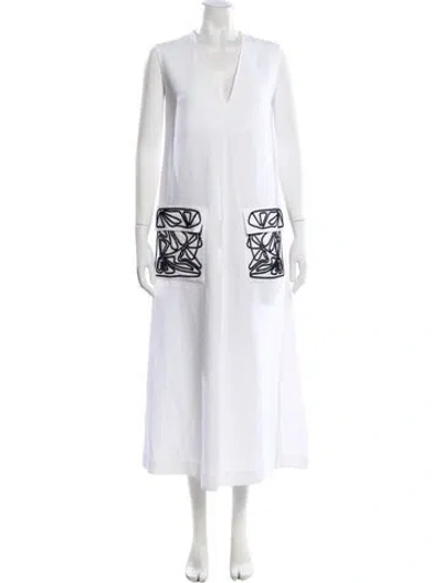 Pre-owned Loro Piana Cynthia Long Dress In White