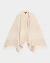 Loro Piana Daisy Cashmere Fringed Scarf Cape In Blue