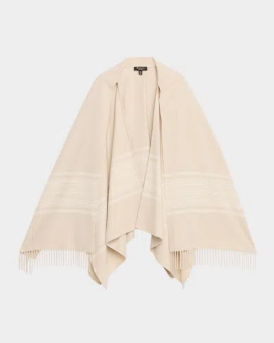 Loro Piana Daisy Cashmere Fringed Scarf Cape In Neutral