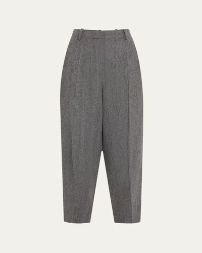 Loro Piana Dan Tapered Wool Cashmere Trousers In Gray