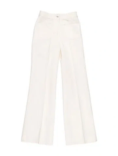 Pre-owned Loro Piana Danbeth Wide Leg Pants In White