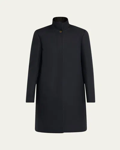 Loro Piana Danny Barathea Cashmere Carcoat In W000 Blue Navy