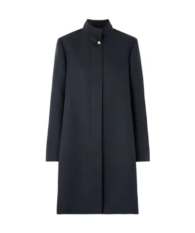 Loro Piana Danny Wool And Silk-blend Coat In Blue