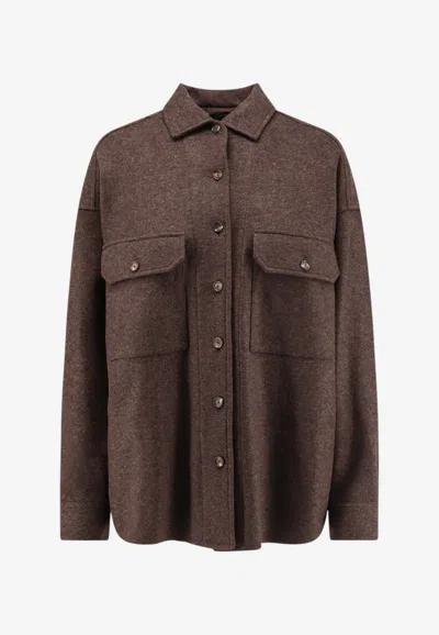 Loro Piana Darby Novalis Cashmere Overshirt In Brown