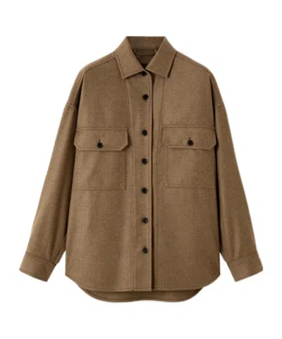 Loro Piana Darby Chest-pockets Button Shirt Jacket In Brown