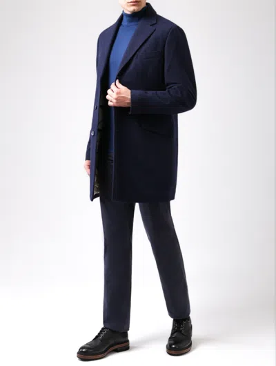 Pre-owned Loro Piana Dark Blue Cashmere Padded With Suede Storm System Downtown Coat 3xl