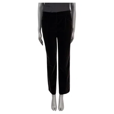 Pre-owned Loro Piana Dark Brown Cotton Velvet Straight Leg Pants 48 Xl