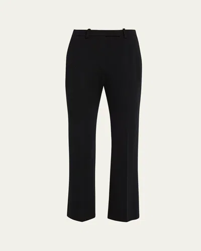 Loro Piana Darry Kickflare-leg Crop Trousers In Black