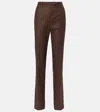 Loro Piana Davey Virgin Wool Straight Pants In Brown