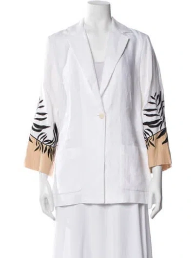 Pre-owned Loro Piana Dea Linen Blazer In White