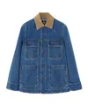 Loro Piana Dean Corduroy-trimmed Denim Jacket In Blue