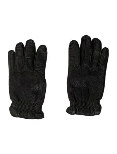 Pre-owned Loro Piana Deer Leather Gloves In Black