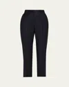 Loro Piana Dermot Wool-cashmere Flannel Straight-leg Ankle Pants In Multi