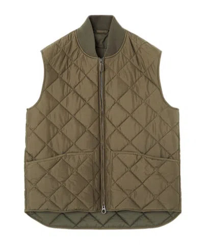 Loro Piana Diamond Quilted Vest In Gray