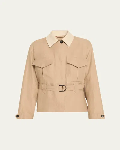 Loro Piana Dillon Belted Antigua Linen Field Jacket