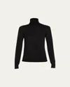 Loro Piana Neo Piuma Cashmere Turtleneck Top In Black