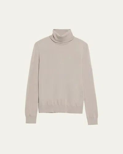Loro Piana Dolce Vita Cashmere Turtleneck In Grey Birch