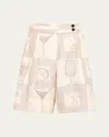 Loro Piana Dorin Aperitivo Twill Pleated Bermuda Shorts In Neutral