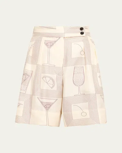 Loro Piana Dorin Aperitivo Twill Pleated Bermuda Shorts In Neutral