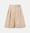 Loro Piana Dorin Cotton Satin Bermuda Shorts In Neutral