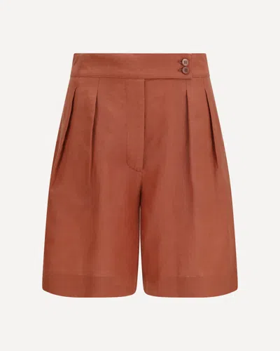 Loro Piana Dorin Pleated Shorts In Orange