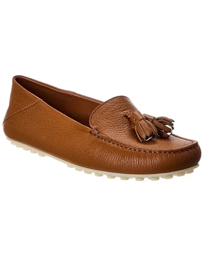 Loro Piana Dot Leather Loafer In Brown