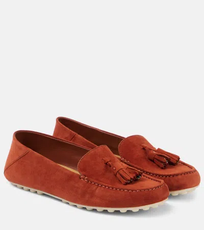 Loro Piana Round Head Business Dress Shoes In Cinnamon Bark