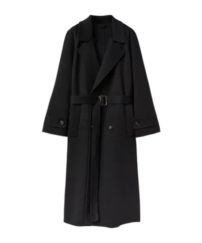 Loro Piana Double-breasted Coat In Black