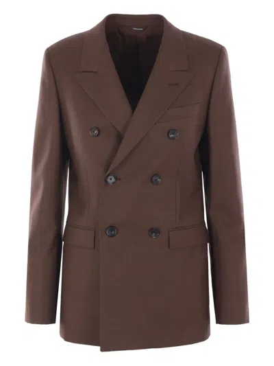 Loro Piana Double-breasted Wool Blazer In Brown