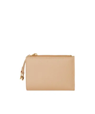 Loro Piana Double-fold Wallet In Light Frankincense Yellow