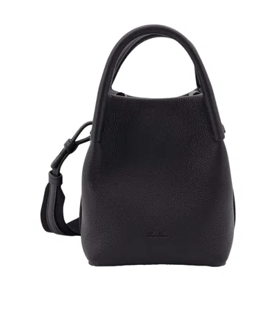Loro Piana Double Handle Shoulder Bag In Black