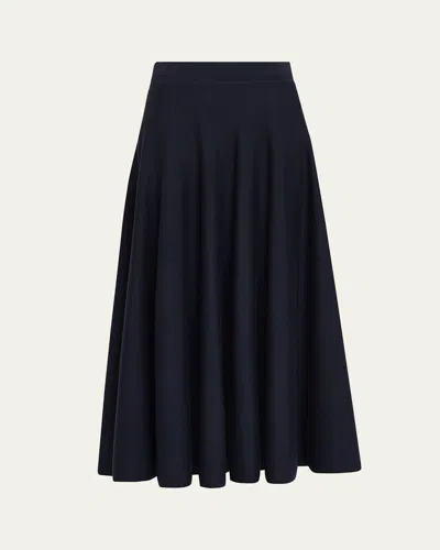 Loro Piana Double  Royal Lightness Midi Skirt In Blue