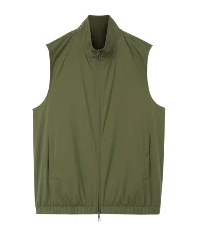 Loro Piana Double-sided Zipper Vest In Green