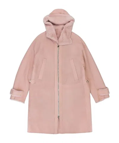 Loro Piana Double-sided Sheepskin Coat In Pink