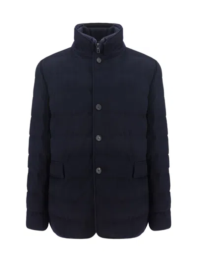 Loro Piana Down Jacket In Blue Navy