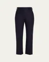Loro Piana Doyle Cashmere Flannel Straight-leg Ankle Trousers In China Blue Mel