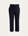 Loro Piana Doyle Cashmere Flannel Straight-leg Ankle Trousers In W0xg China Blue Mel